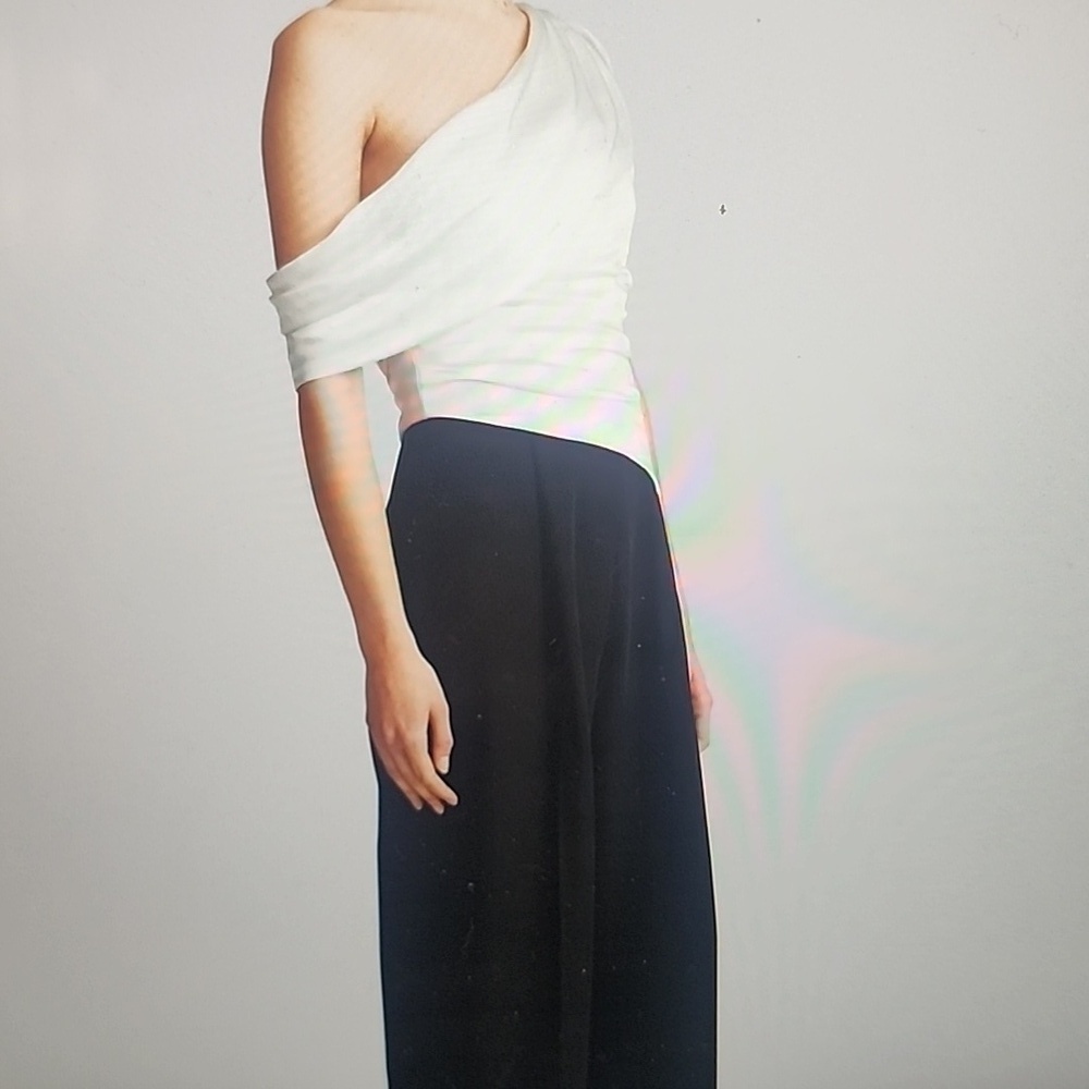 ZAC POSEN ONE SHOULDER DRAPE JUMPSUIT SIZE 2